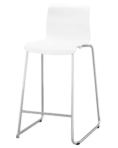 [1632] Bar stool Glenn - White (for desk, low seat)